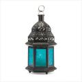 BLUE GLASS MOROCCAN LANTERN