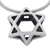 Silver Star of David Necklace - Double Dome